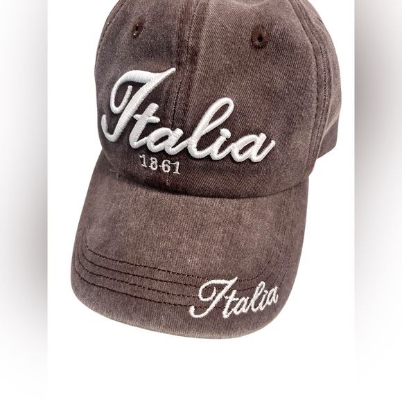 NWT Brown Disressed Italia 1861 Cap - Picture 2 of 8